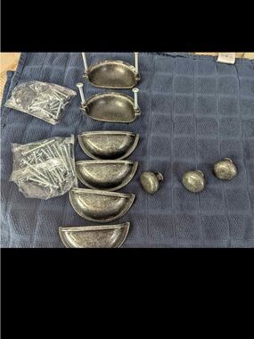 Pewter Cup Pull and Knob Set in Aged Silver - Home Accents